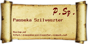 Passeka Szilveszter névjegykártya